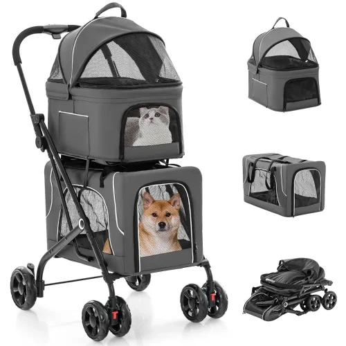 Foldable Double Pet Stroller