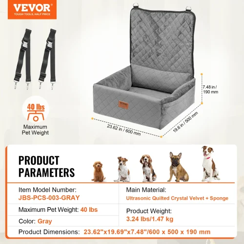 Waterproof Dog Car Booster Seat